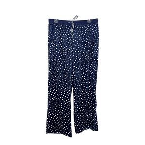 Nautica Women’s Navy Lounge/Sleepwear Pants with White/Light Pink Dots SZ M